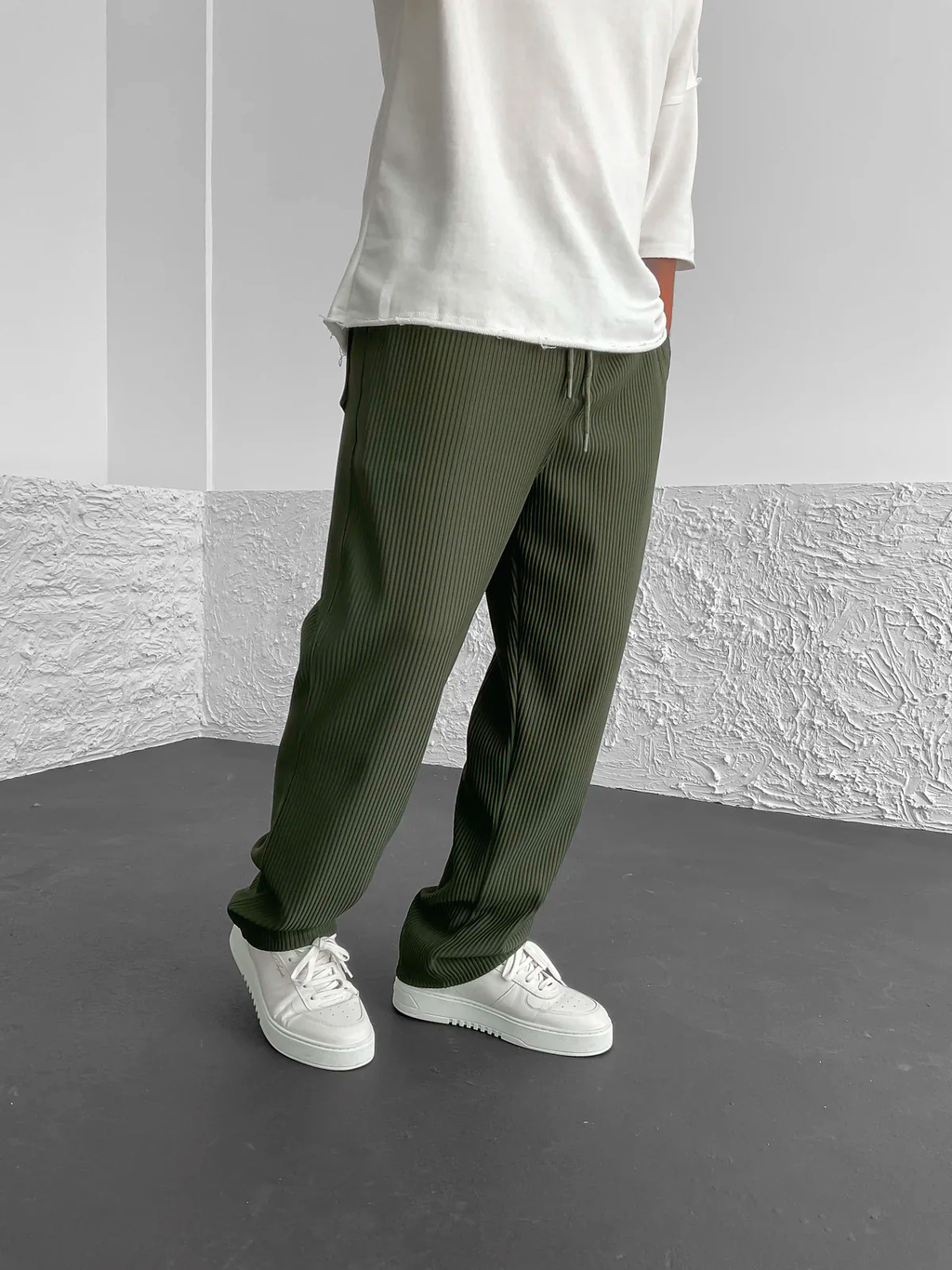 Rive Ribbed Relaxed Fit Trousers – back view