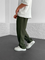 Rive Ribbed Relaxed Fit Trousers – styled view
