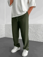 Rive Ribbed Relaxed Fit Trousers – styled view