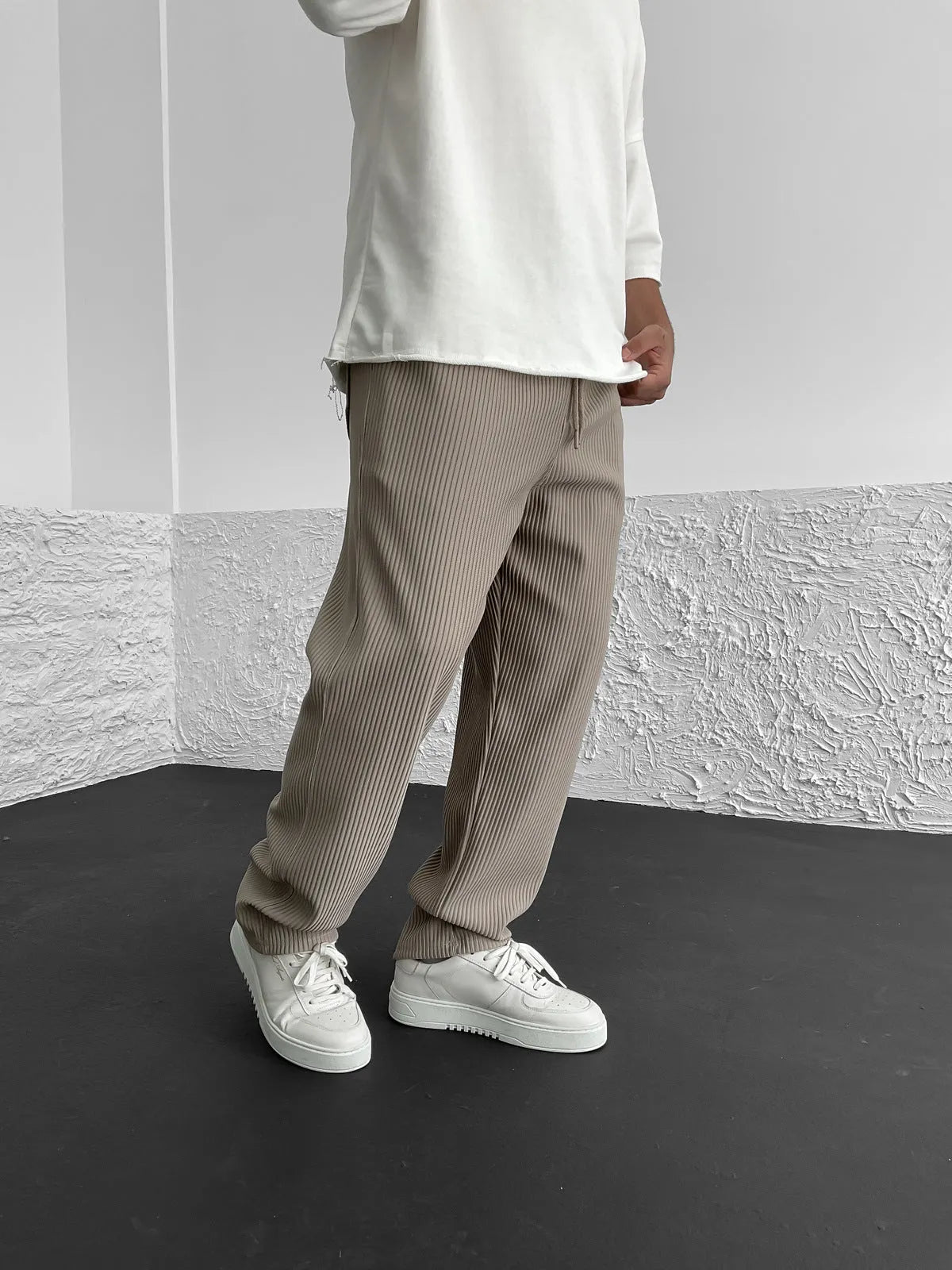 Rive Ribbed Relaxed Fit Trousers – front view