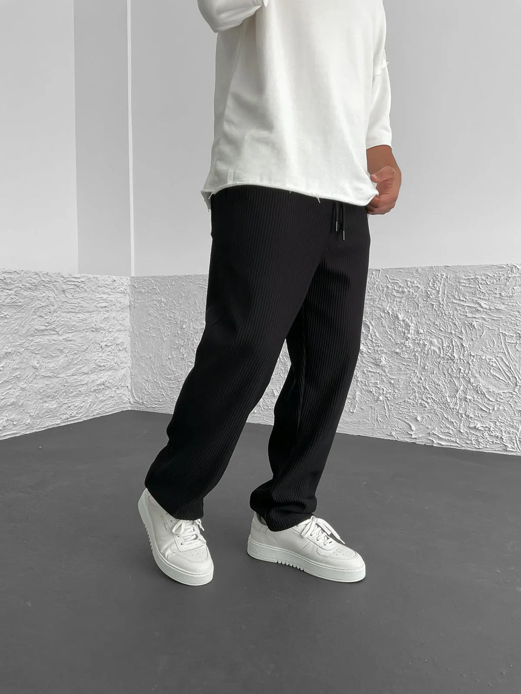 Rive Ribbed Relaxed Fit Trousers – back view