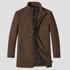 Roderick classic fit wool overcoat, front view