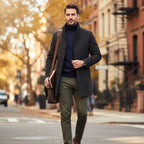 Roderick classic fit wool overcoat, outdoor lifestyle view