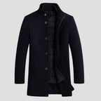 Roderick classic fit wool overcoat, back view