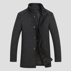 Roderick classic fit wool overcoat, lapel detail