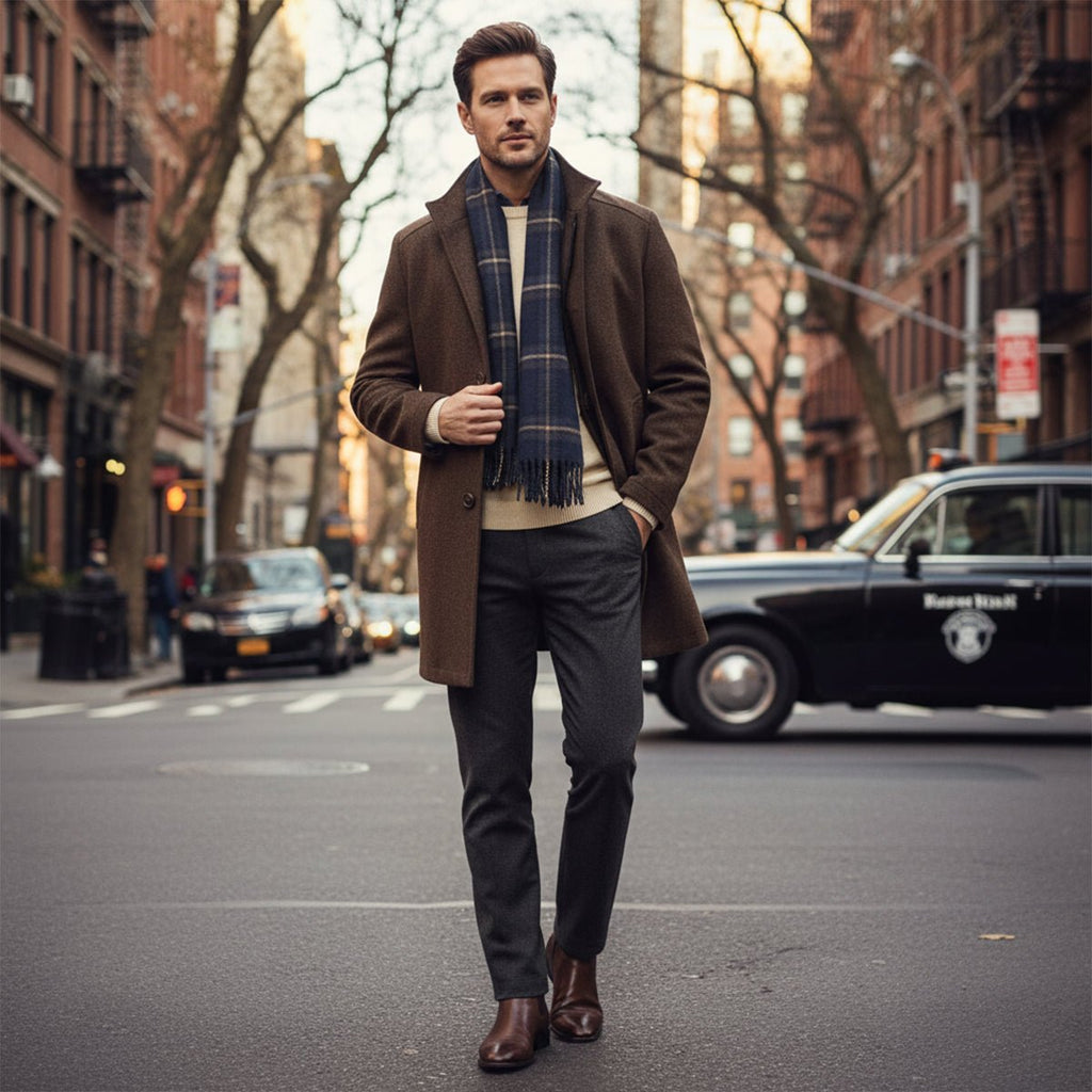 Roderick classic fit wool overcoat, lifestyle view