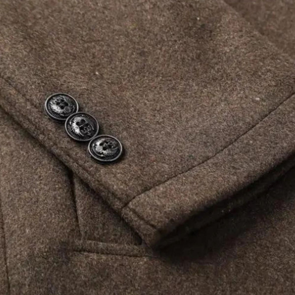 Roderick classic fit wool overcoat, side view