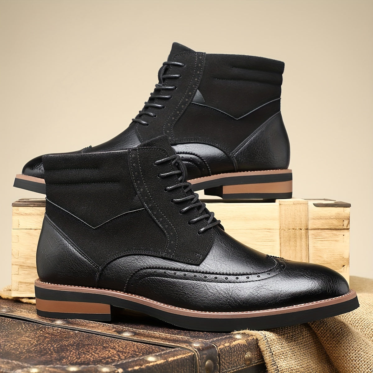 Rolando | Classic Wingtip Ankle Boots – side view