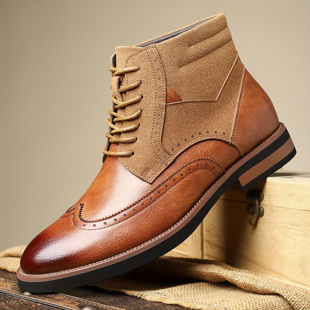 Rolando | Classic Wingtip Ankle Boots – side view