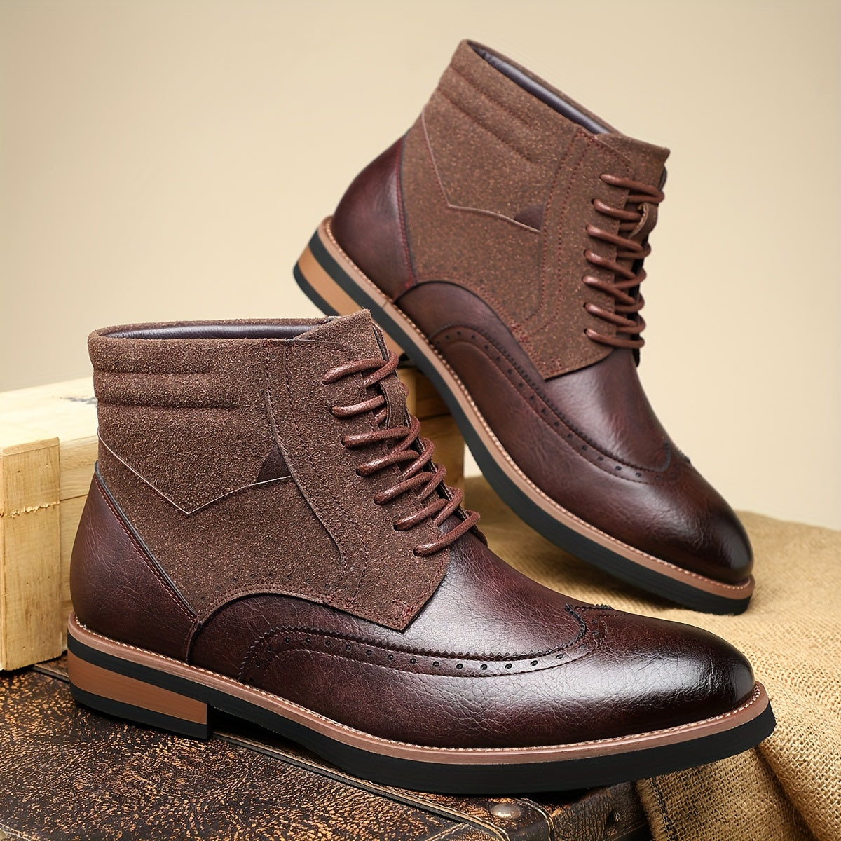 Rolando | Classic Wingtip Ankle Boots – side view