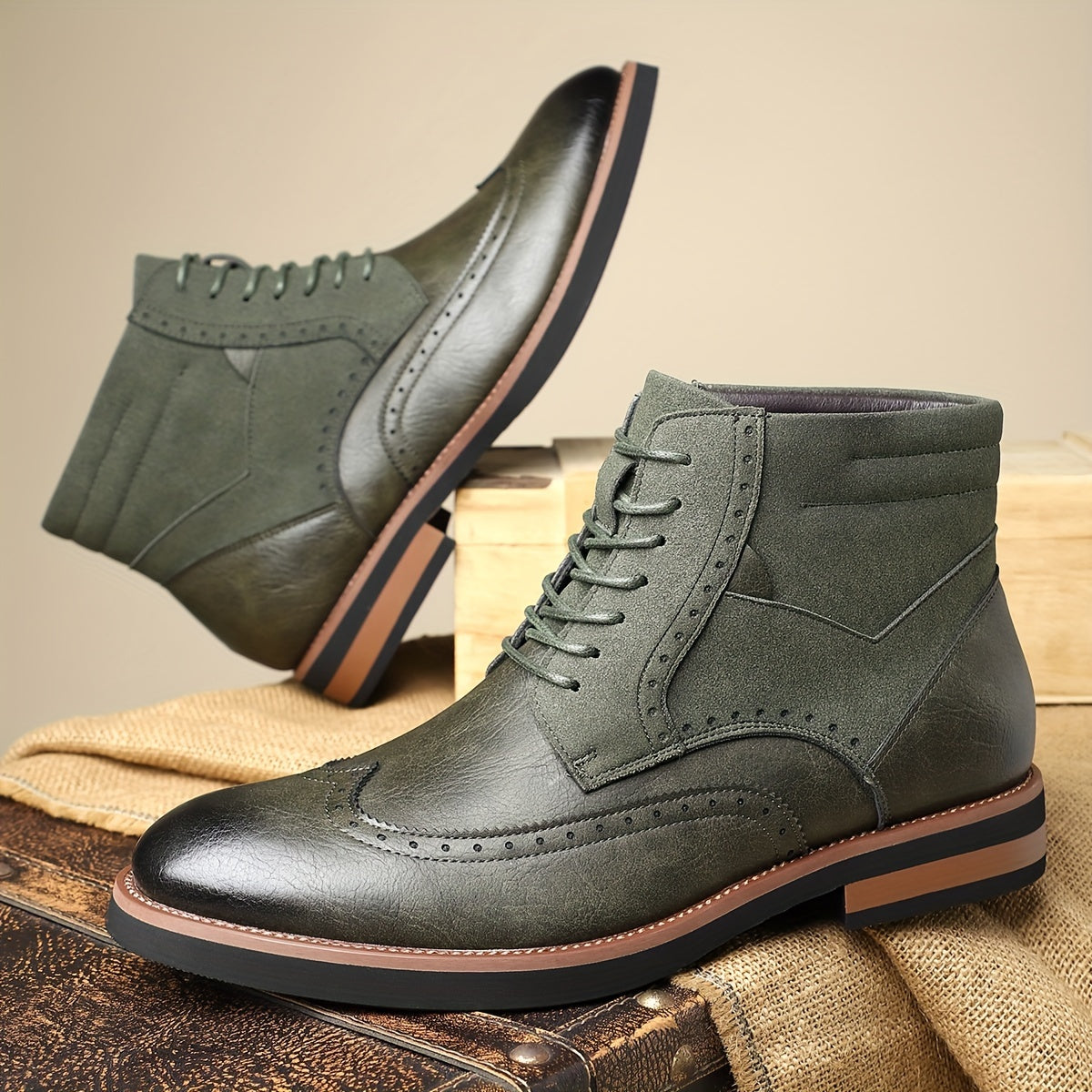 Rolando | Classic Wingtip Ankle Boots – detail view