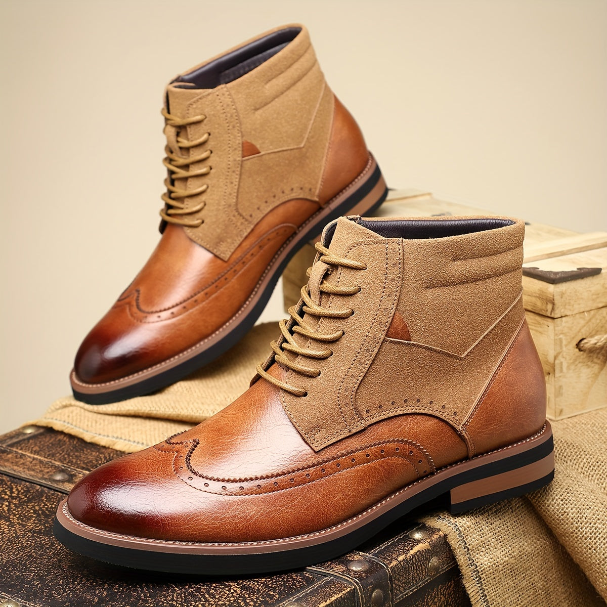 Rolando | Classic Wingtip Ankle Boots – side view