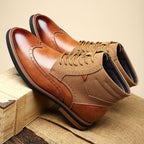 Rolando | Classic Wingtip Ankle Boots – close-up