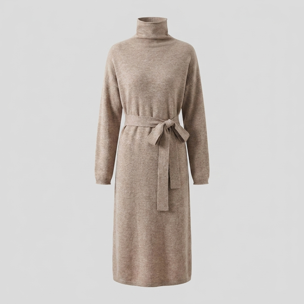 Romilly | Wool-Blend Turtleneck Knit Dress – product view