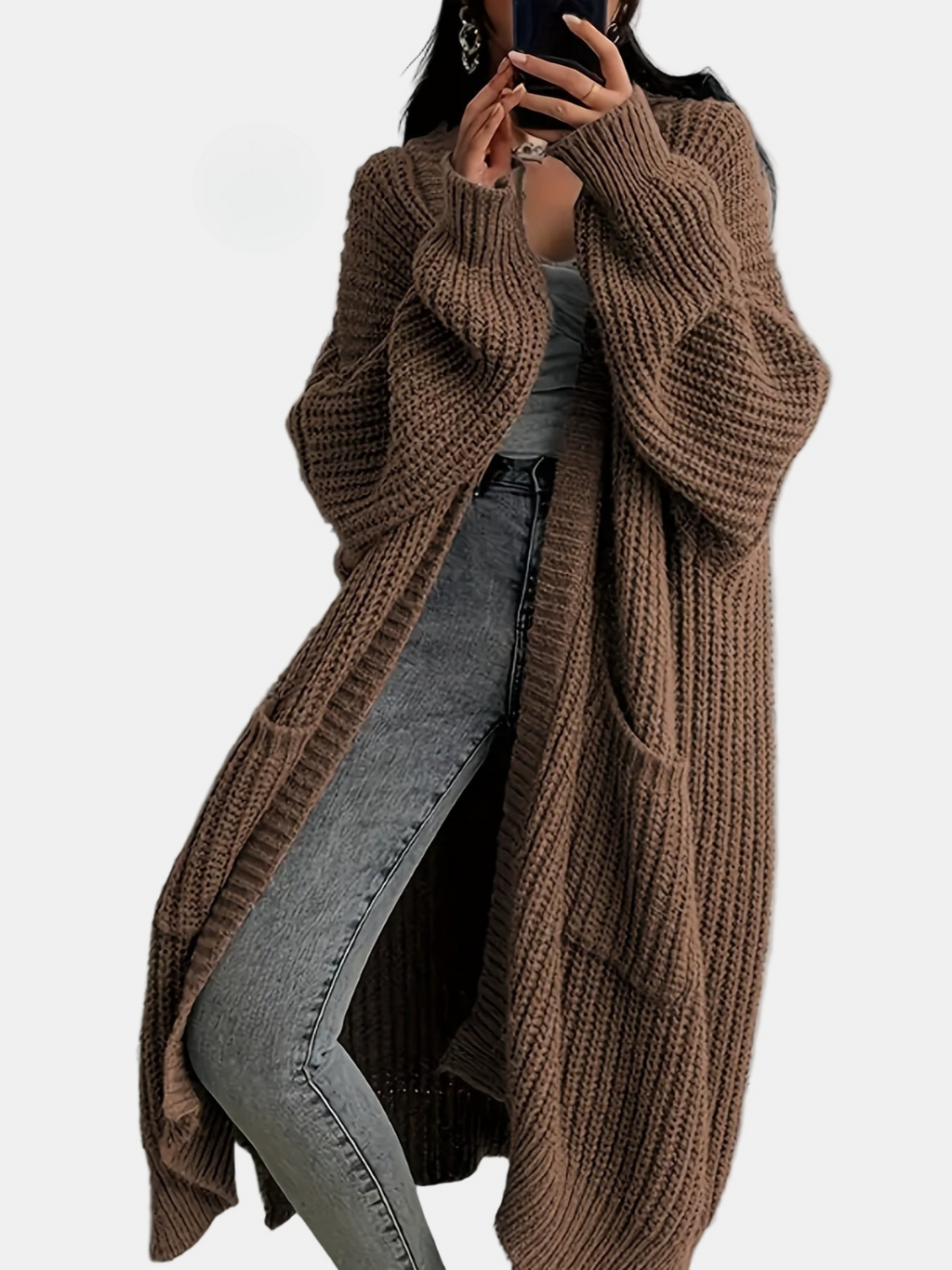 Romy Cozy Longline Cardigan – back view