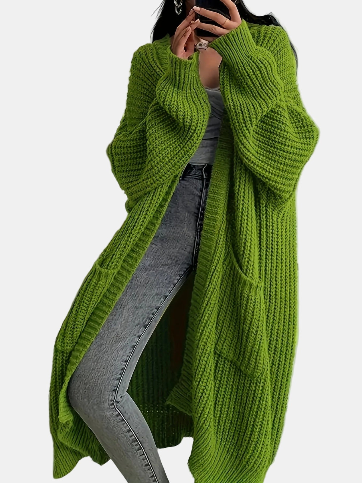 Romy Cozy Longline Cardigan – detail view