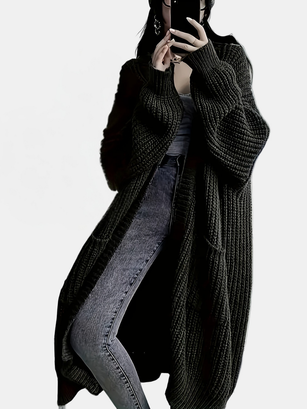 Romy Cozy Longline Cardigan – styled view