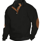 Ronan | Stand Collar Button Henley Sweater – front view