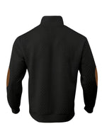 Ronan | Stand Collar Button Henley Sweater – back view