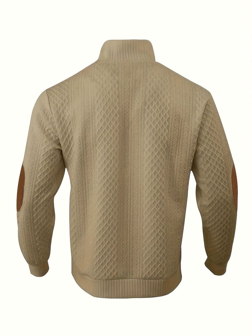 Ronan | Stand Collar Button Henley Sweater – back view