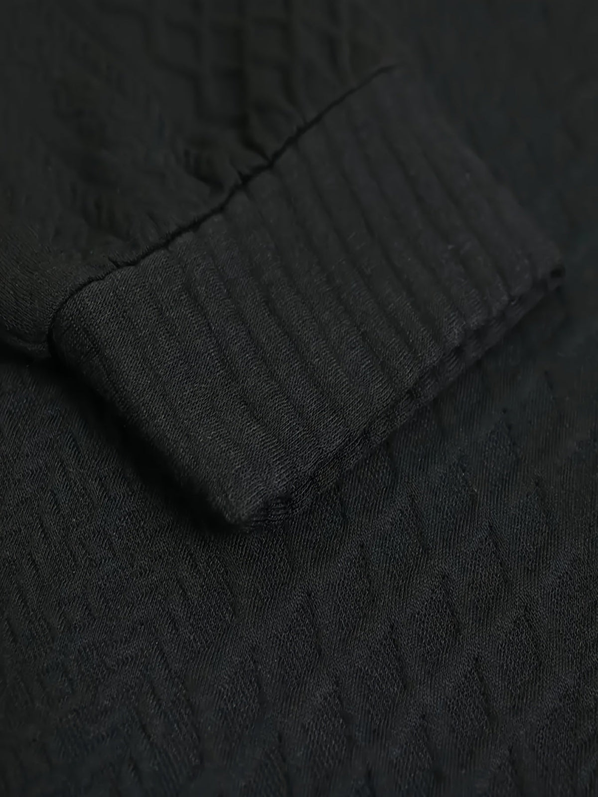 Ronan | Stand Collar Button Henley Sweater – detail view