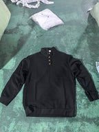 Ronan | Stand Collar Button Henley Sweater – front view