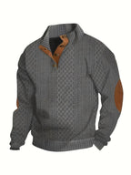 Ronan | Stand Collar Button Henley Sweater – front view