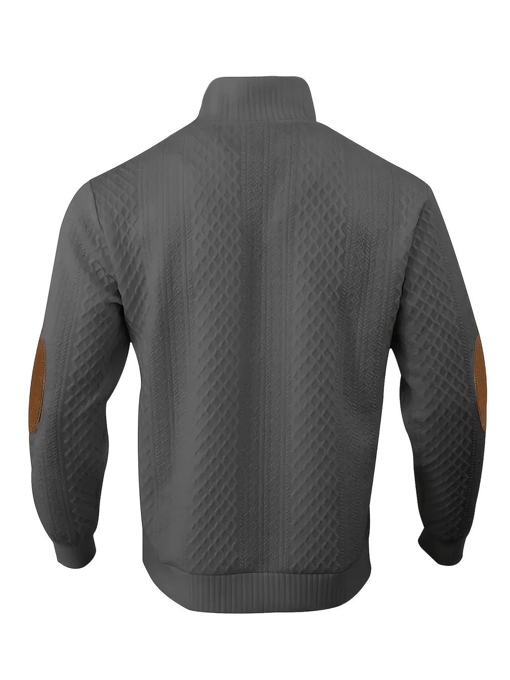 Ronan | Stand Collar Button Henley Sweater – back view