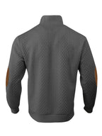 Ronan | Stand Collar Button Henley Sweater – back view
