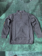 Ronan | Stand Collar Button Henley Sweater – front view