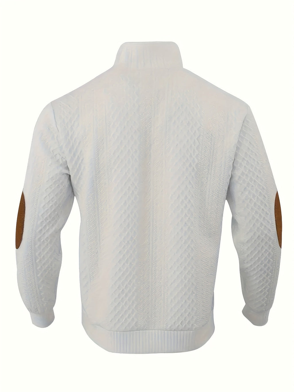Ronan | Stand Collar Button Henley Sweater – back view