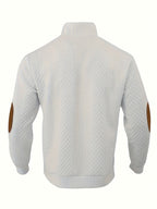 Ronan | Stand Collar Button Henley Sweater – back view