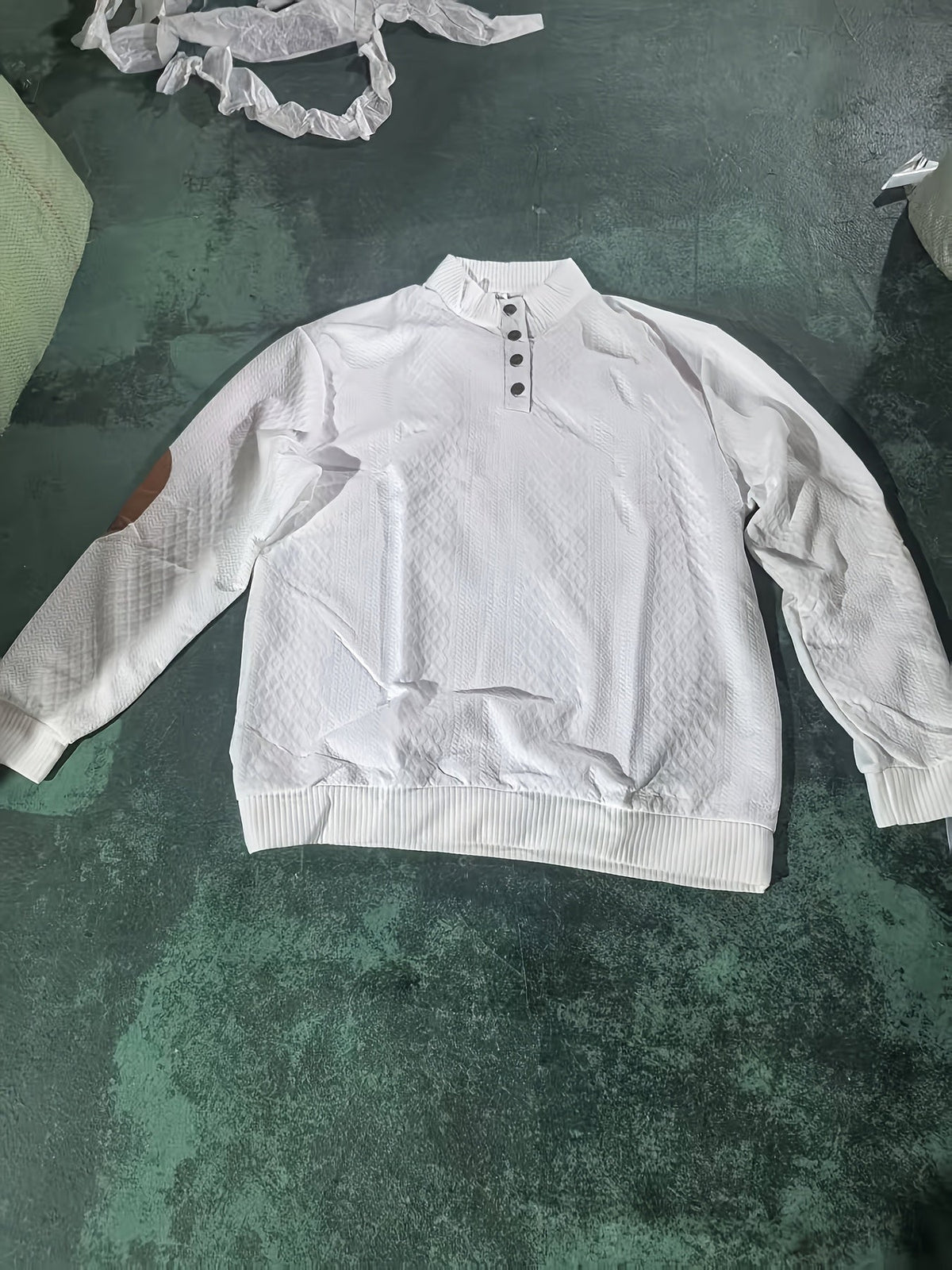 Ronan | Stand Collar Button Henley Sweater – front view
