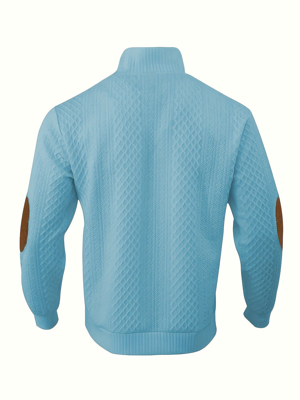 Ronan | Stand Collar Button Henley Sweater – back view