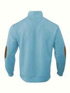 Ronan | Stand Collar Button Henley Sweater – back view