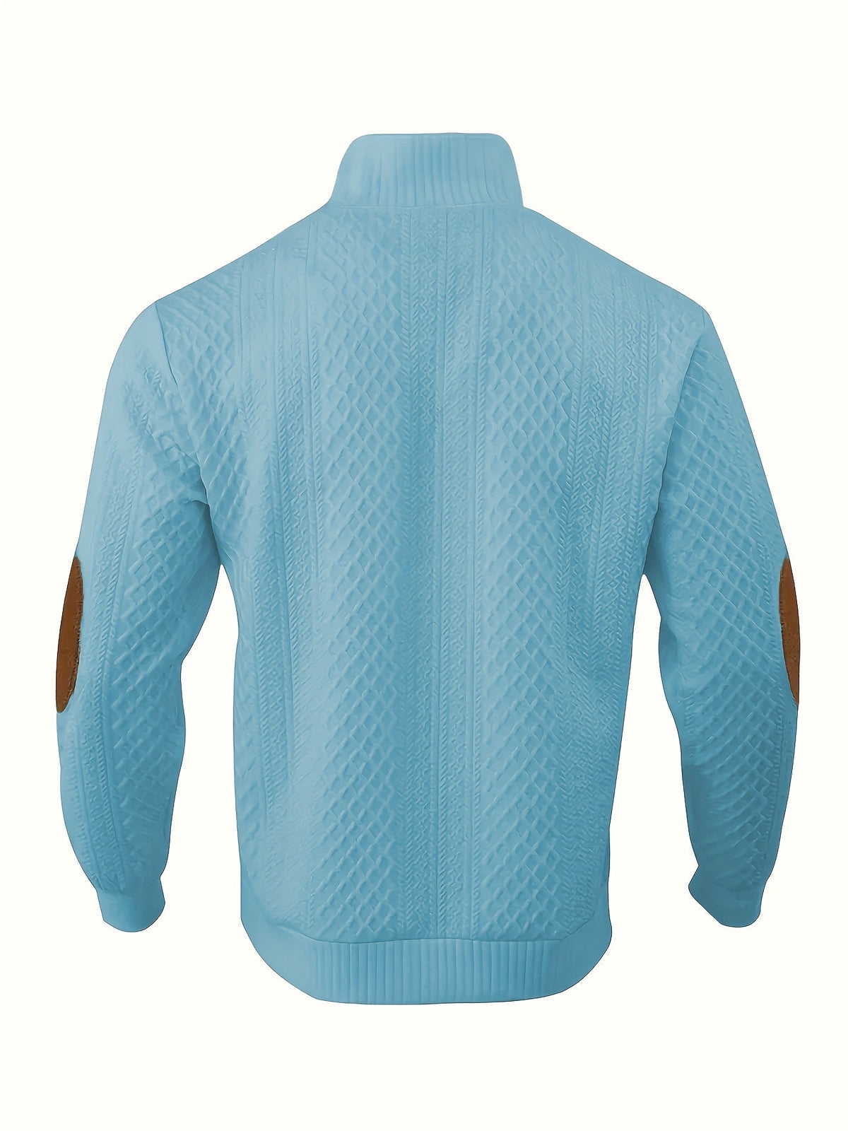 Ronan | Stand Collar Button Henley Sweater – back view