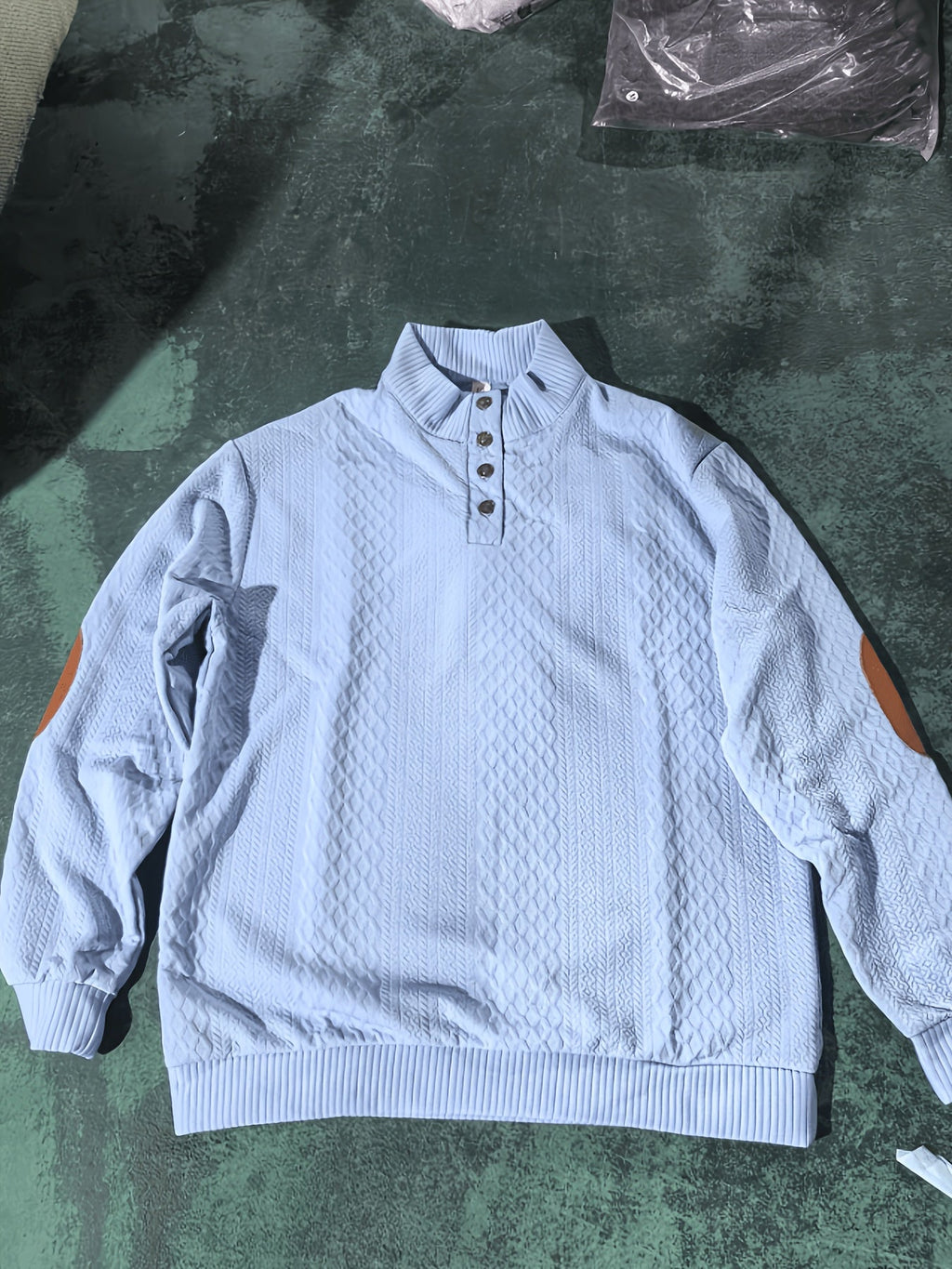Ronan | Stand Collar Button Henley Sweater – front view