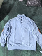 Ronan | Stand Collar Button Henley Sweater – front view
