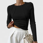 Rosa Comfortable Long Sleeve Top by Vera Noir, back view