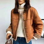 Rosali Buttoned Sheepskin Jacket – front view