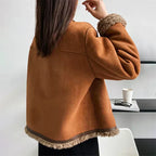 Rosali Buttoned Sheepskin Jacket – side view