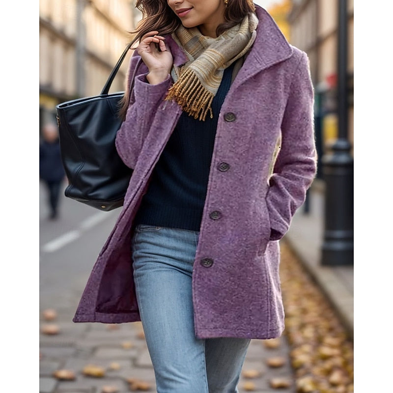 Rosamae | Timeless Turndown Collar Coat – styled view