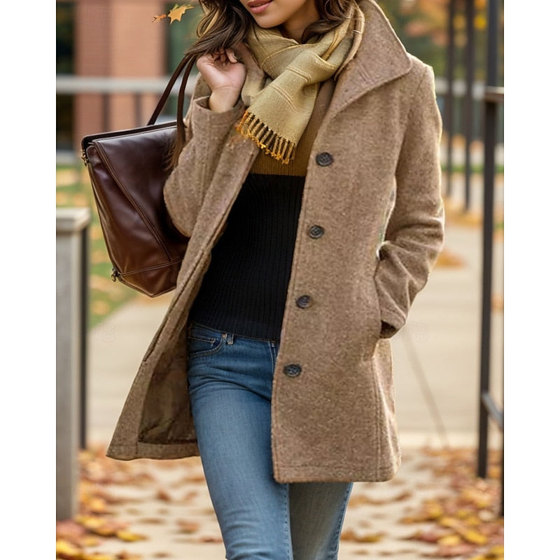 Rosamae | Timeless Turndown Collar Coat – styled view