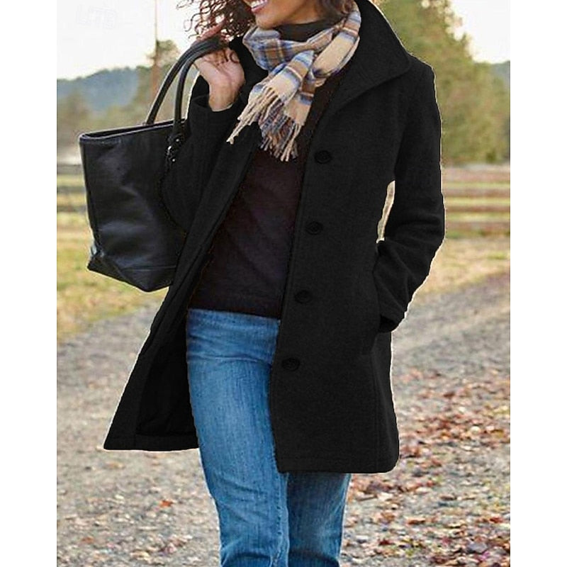 Rosamae | Timeless Turndown Collar Coat – styled view