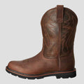 Ryder western cowboy boots, front view in brown leather