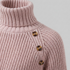 Saskia | Turtleneck A-Line Knit Sweater Dress – detail view