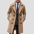 Sawyer Solid Notch Lapel Double-Breasted Coat – detail view
