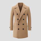 Sawyer Solid Notch Lapel Double-Breasted Coat – side view