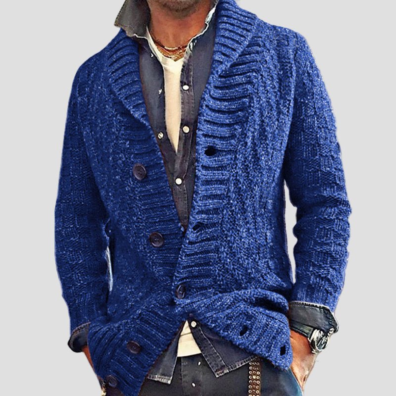 Sebastian Vintage Lapel Knit Cardigan – back view