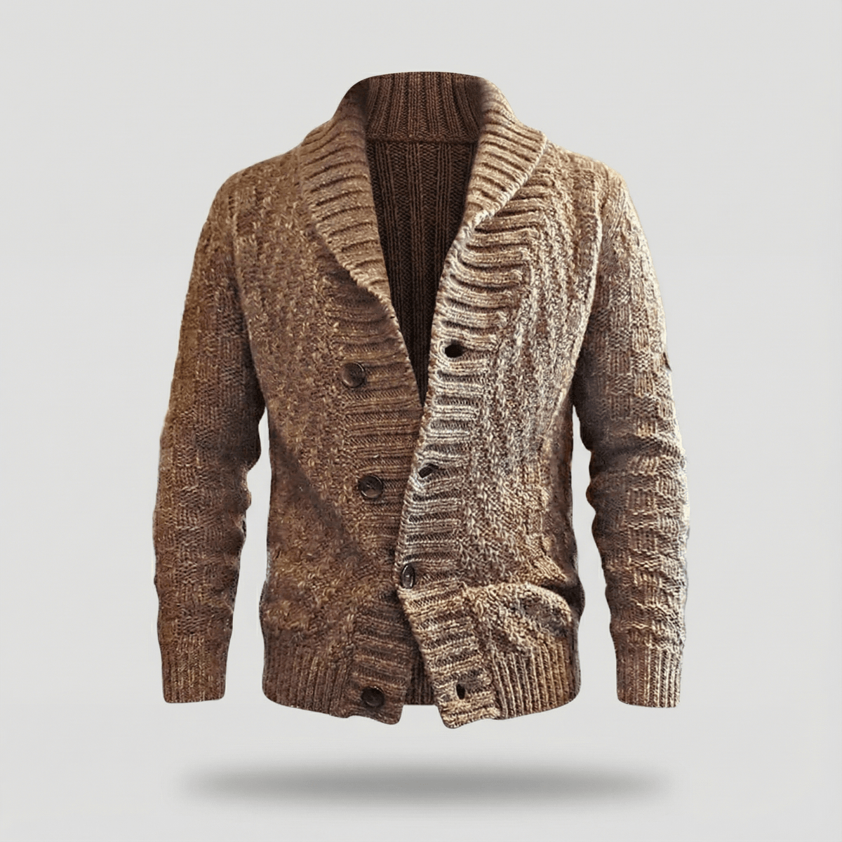 Sebastian Vintage Lapel Knit Cardigan – detail view